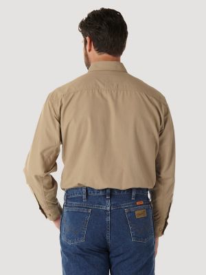 Wrangler&reg; RIGGS Workwear&reg; FR Flame Resistant Twill Solid Work Shirt in Khaki