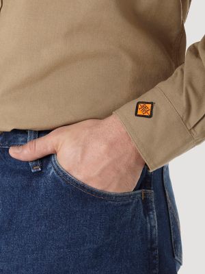 Wrangler&reg; RIGGS Workwear&reg; FR Flame Resistant Twill Solid Work Shirt in Khaki