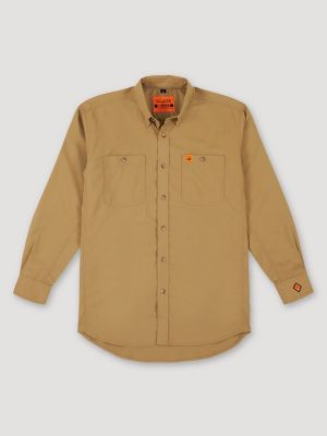 Wrangler&reg; RIGGS Workwear&reg; FR Flame Resistant Twill Solid Work Shirt in Khaki