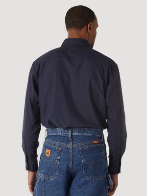 Wrangler&reg; RIGGS Workwear&reg; FR Flame Resistant Twill Solid Work Shirt in Navy