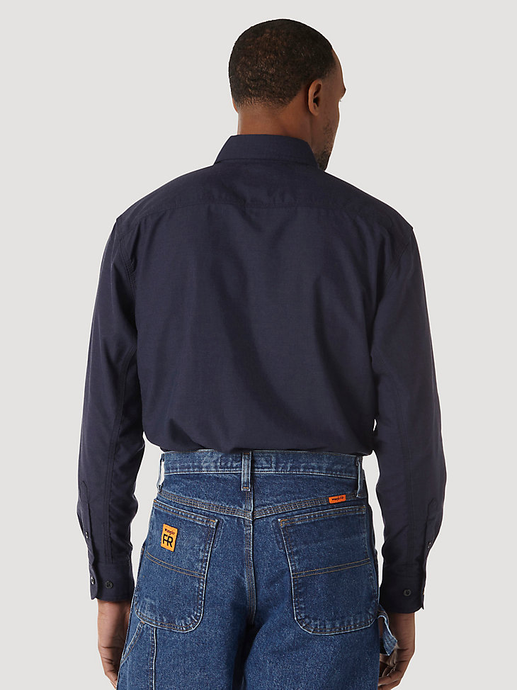 Wrangler® RIGGS Workwear® FR Flame Resistant Twill Solid Work Shirt in Navy alternative view 3