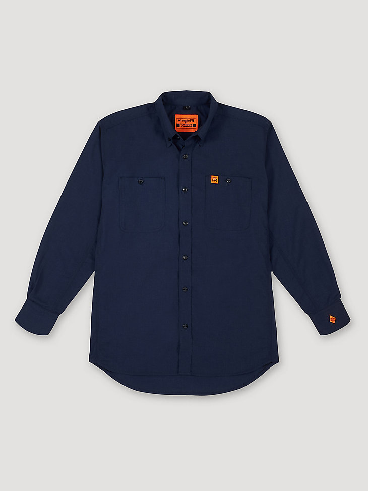 Wrangler® RIGGS Workwear® FR Flame Resistant Twill Solid Work Shirt in Navy alternative view 4