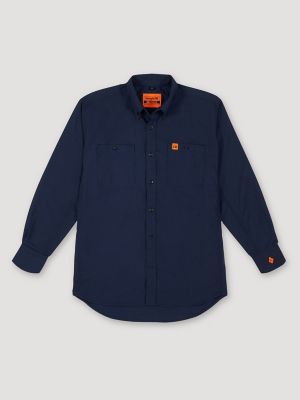Wrangler&reg; RIGGS Workwear&reg; FR Flame Resistant Twill Solid Work Shirt in Navy
