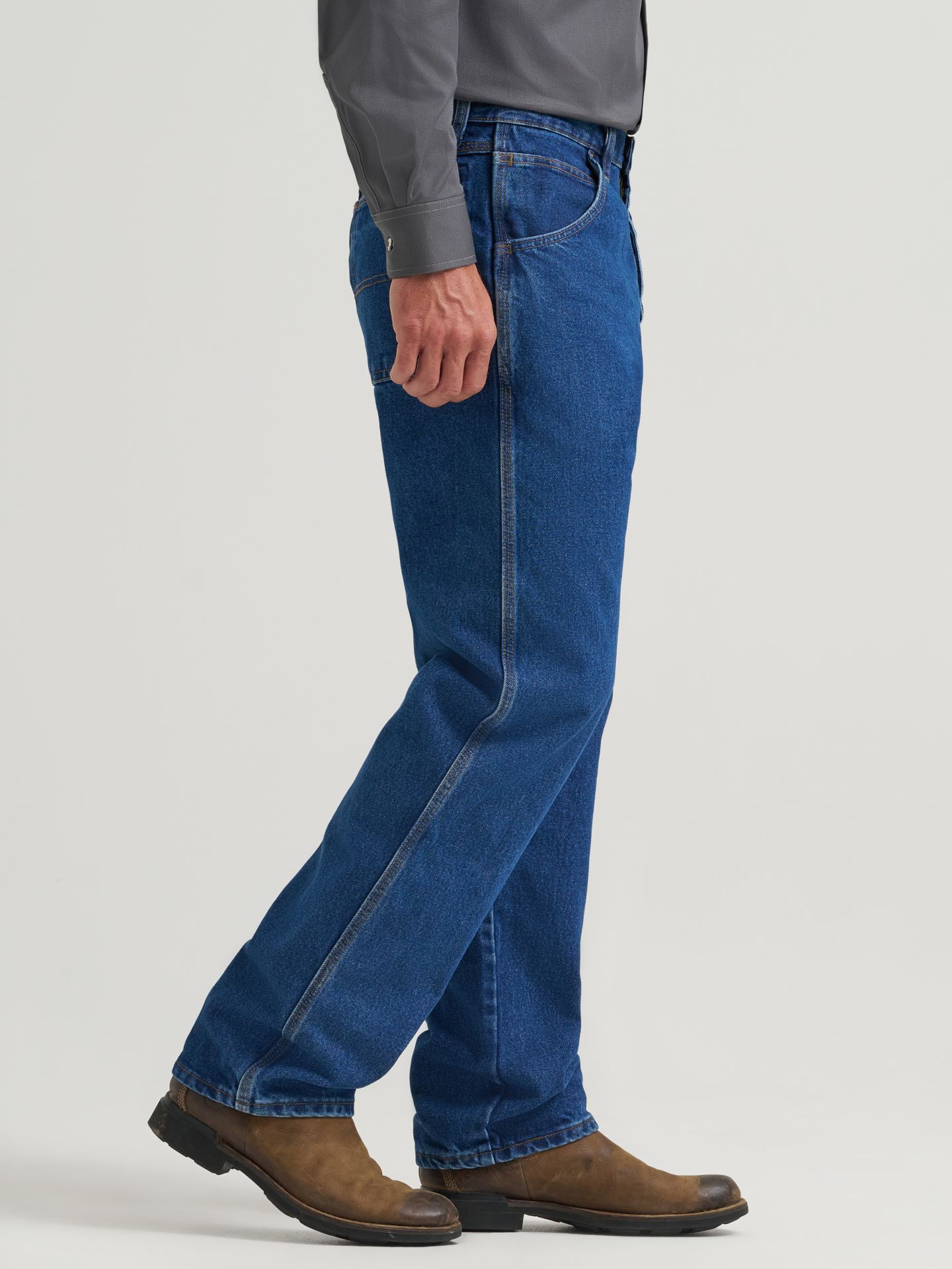 Мужские джинсы Wrangler FR Flame-Resistant Denim Carpenter, цвет: Синий джинсовый — фото 4