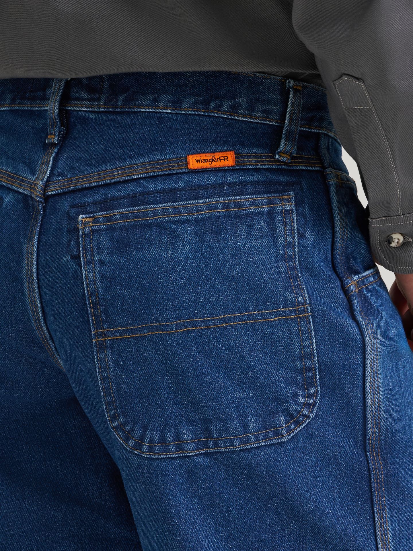 Мужские джинсы Wrangler FR Flame-Resistant Denim Carpenter, цвет: Синий джинсовый — фото 6
