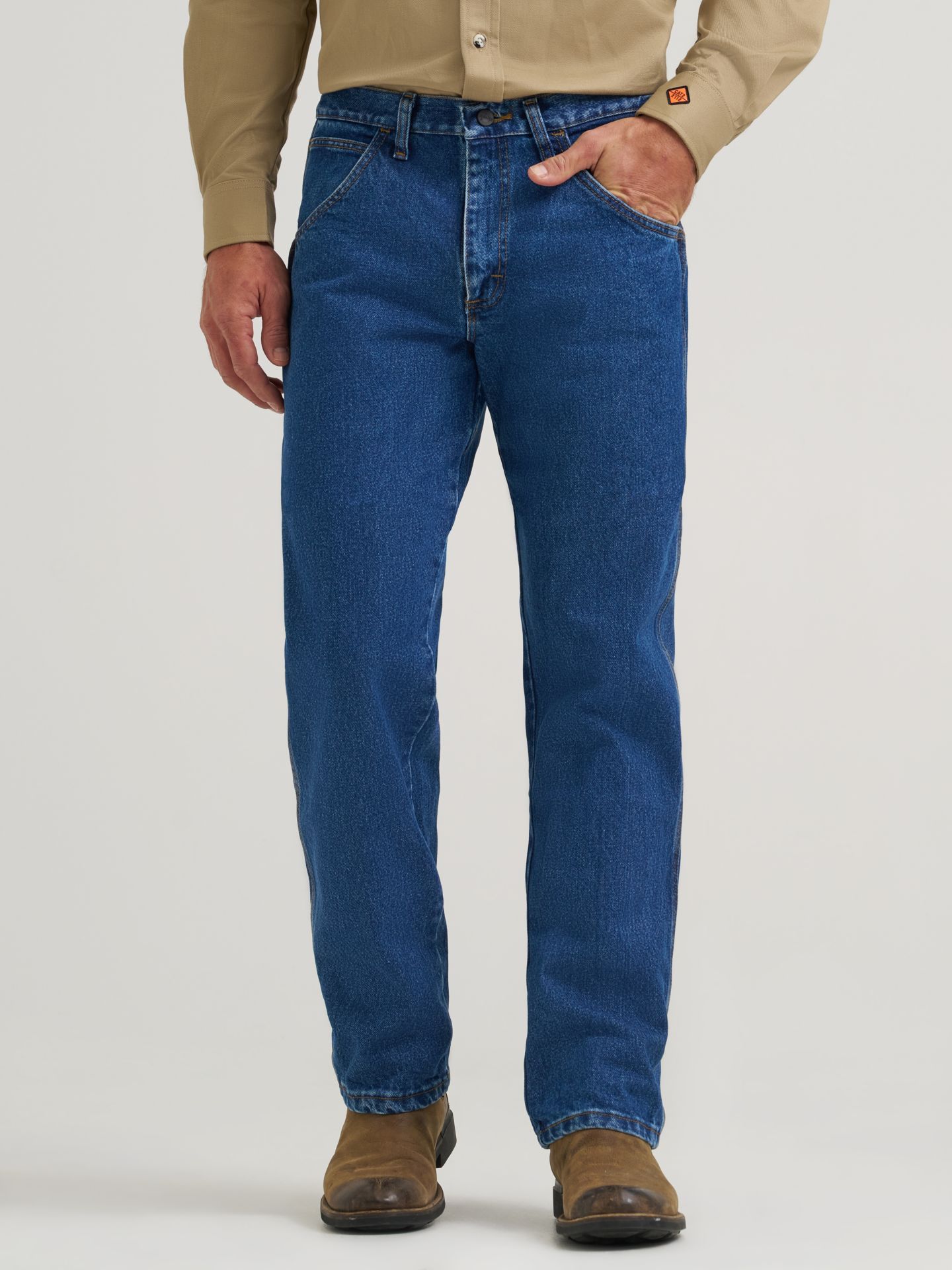 Мужские джинсы Wrangler FR Flame-Resistant Relaxed Fit, цвет: Flame Resistant — фото 3