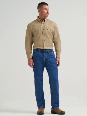 Wrangler RIGGS Workwear Flame-Resistant Relaxed-Fit 5-Pocket Jeans for Men - Stonewash