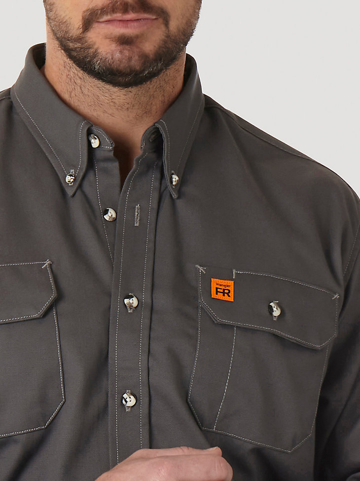 Wrangler® RIGGS Workwear® FR Flame Resistant Work Shirt in Slate Grey alternative view 2