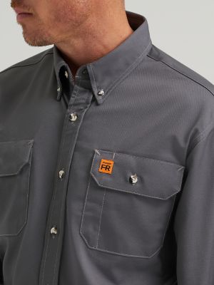 Wrangler&reg; FR Flame-Resistant Button Down Work Shirt in Slate Grey