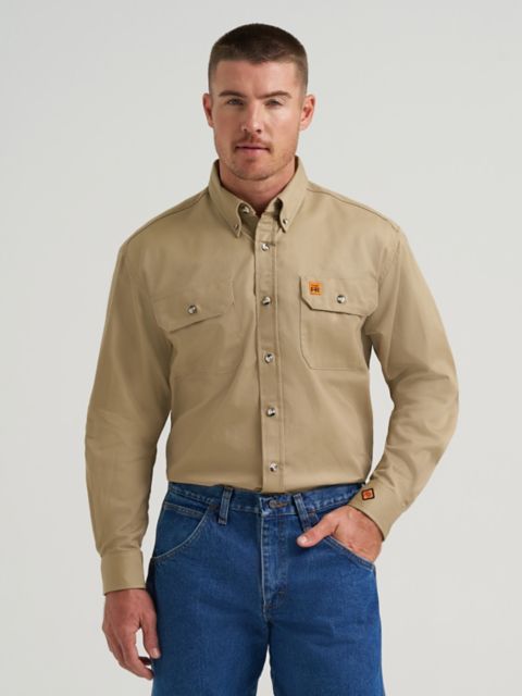 Мужские рубашки Wrangler FR Flame-Resistant Button Down Work Shirt