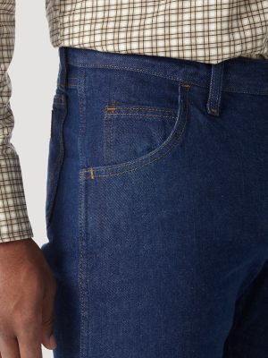 Men's Wrangler® FR Flame Resistant Regular Fit Lightweight Denim Jean in Prewash