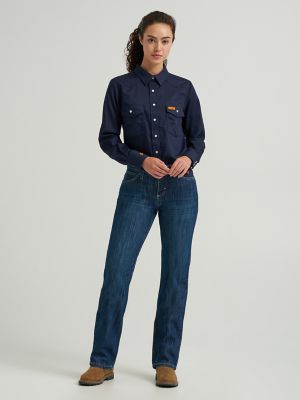 Wrangler&reg; FR Flame Resistant Long Sleeve Solid in Navy