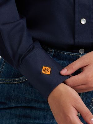 Wrangler&reg; FR Flame Resistant Long Sleeve Solid in Navy