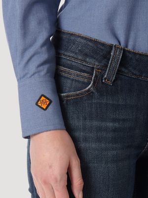 Women's Wrangler&reg; FR Flame-Resistant Long Sleeve Solid Work Shirt