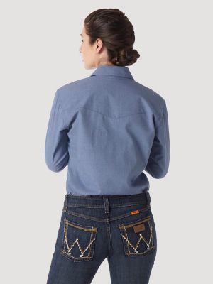 Women's Wrangler&reg; FR Flame-Resistant Long Sleeve Solid Work Shirt