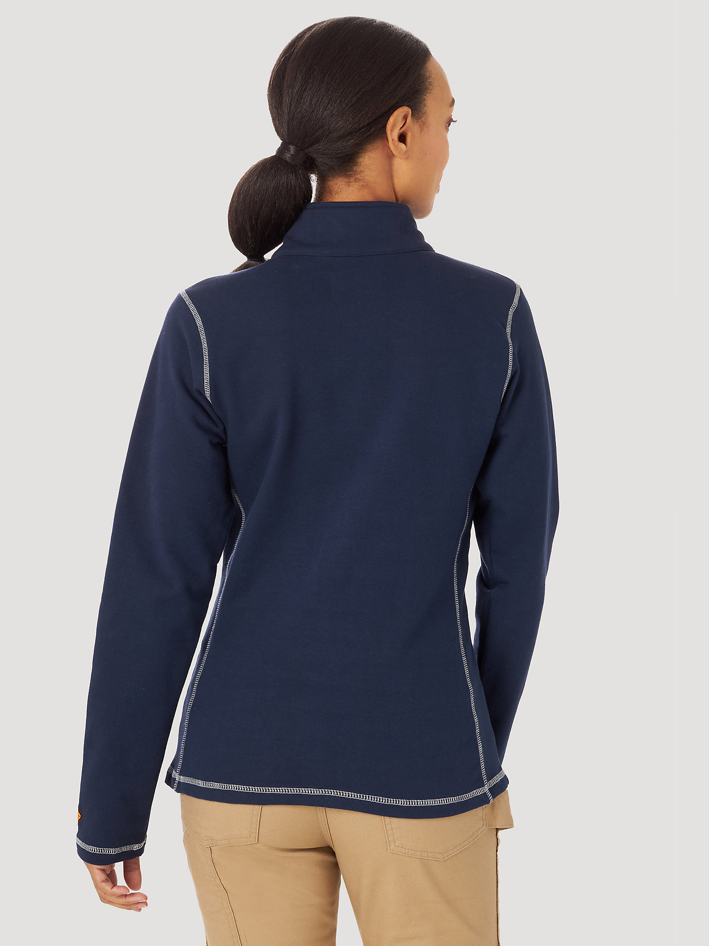 Women's Wrangler® Flame Resistant Long Sleeve Quarter-Zip Pullover in Navy alternative view 1