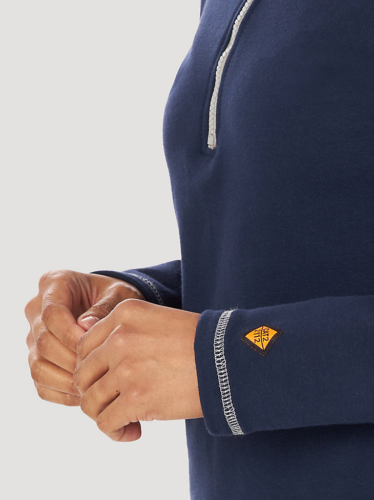 Women's Wrangler® Flame Resistant Long Sleeve Quarter-Zip Pullover in Navy alternative view 3