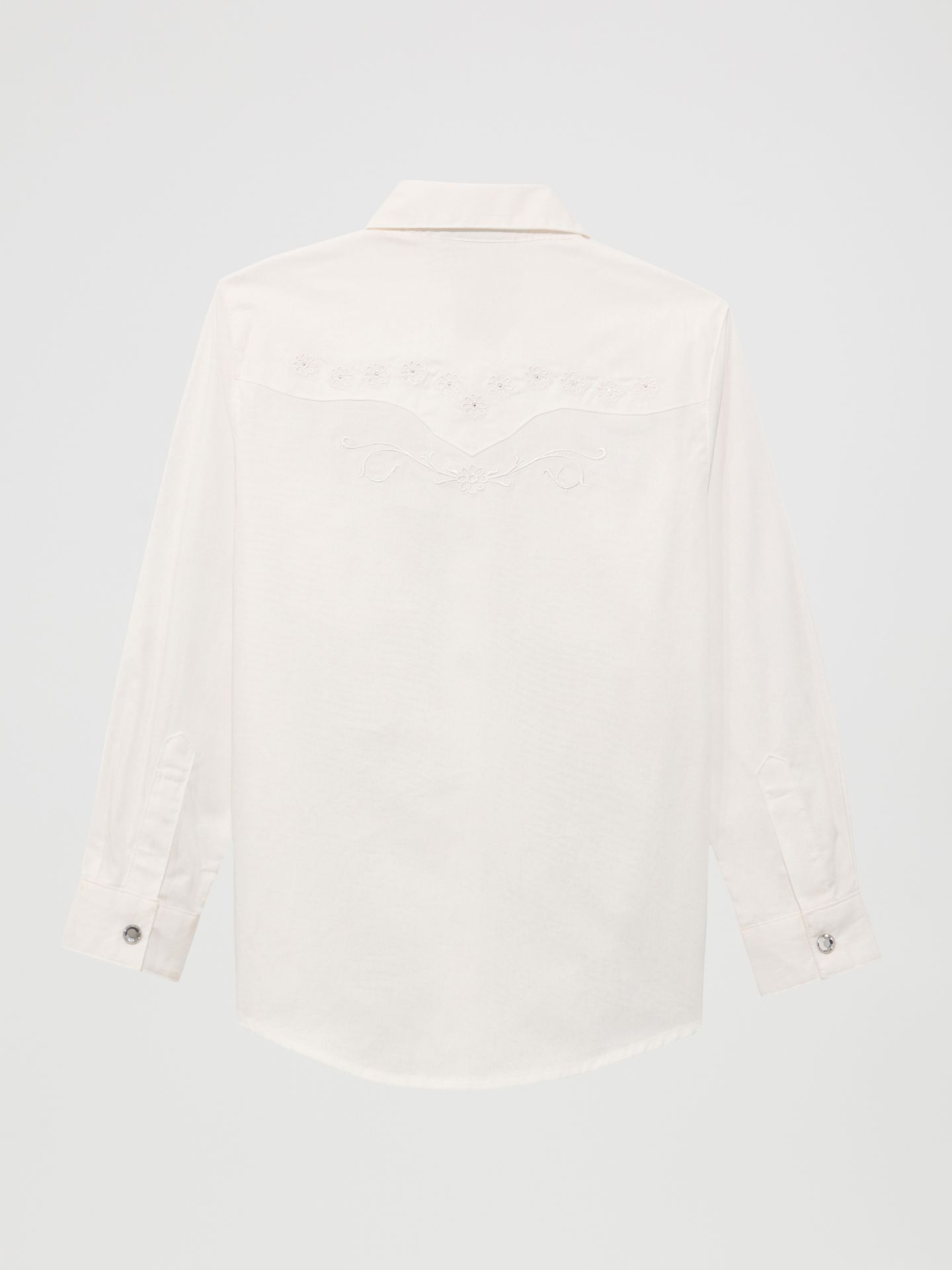 Рубашка Wrangler Classic Long Sleeve Western Snap для девочек, цвет: Белый — фото 2