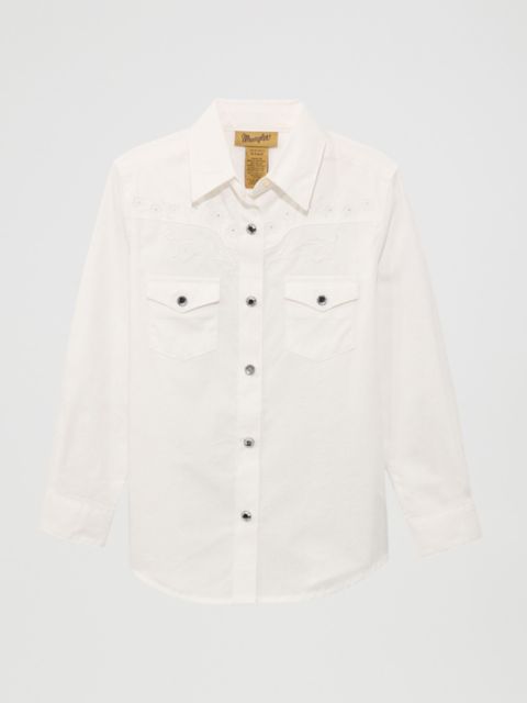 Детские рубашки Wrangler Girl's Classic Long Sleeve Western Snap Shirt