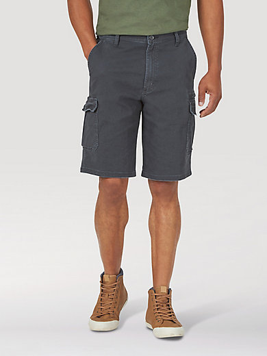 Wrangler Cargo Shorts 30 x 10 Relaxed Fit Gray Plaid Tech Pocket Utility New