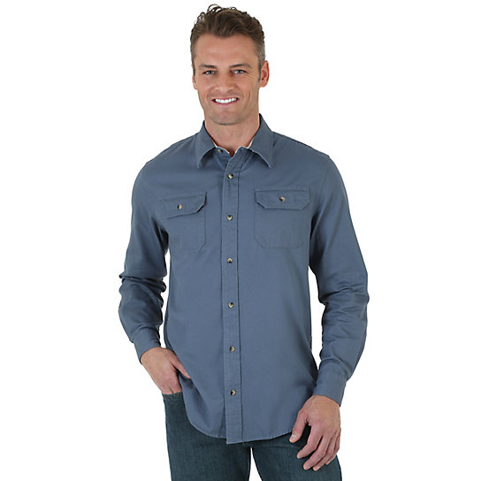 Wrangler® Long Sleeve Twill/Chambray Shirt | Mens Shirts by Wrangler®