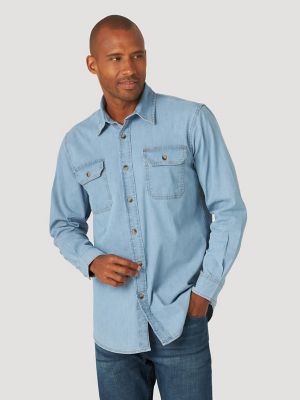 wrangler blue jean shirts