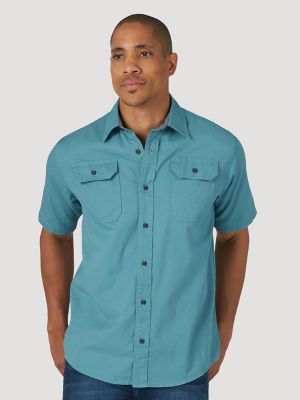 Men's Relaxed Short Sleeve Twill Shirt | Mens Shirts by Wrangler®