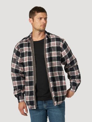 mens sherpa lined plaid shirt