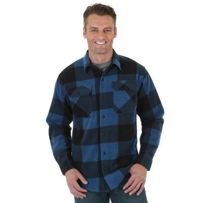 wrangler plaid fleece shirt