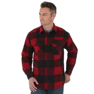 Wrangler® Long Sleeve Button Down Plaid Fleece Shirt | Wrangler