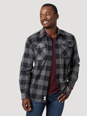 Wrangler® Long Sleeve Button Down Printed Fleece Shirt Wrangler