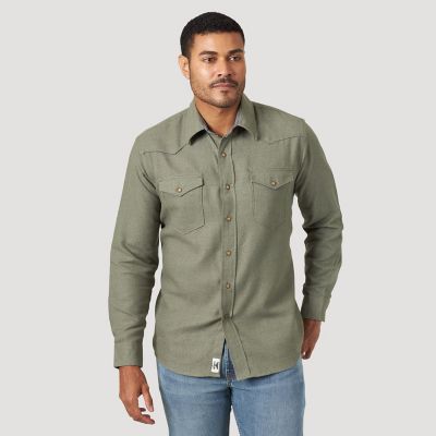 Men's Wrangler® Western Snap Long Sleeve Flannel Shirt | Mens Shirts by ...