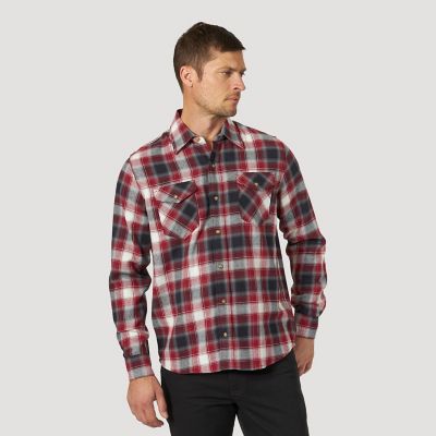 Men's Wrangler® Western Snap Plaid Flannel Shirt | Mens Shirts by Wrangler®