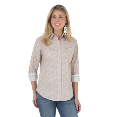 George Strait For Her Button Down Print Top Womens Shirts By Wrangler®