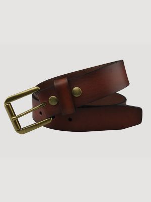 Men's Wrangler Tooled Leather Belt in Brown