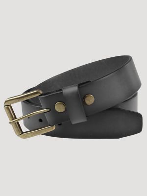 Men's Wrangler® Burnished Leather Belt in Black