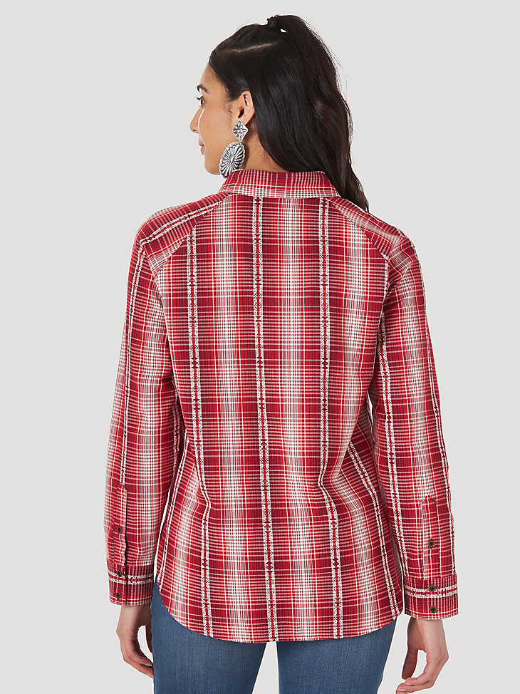 Women's Wrangler Retro® Flannel Plaid Shirt in Multi alternative view