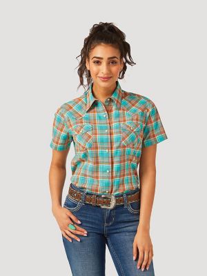 wrangler short sleeve western shirts