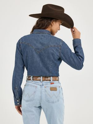 Women's Wrangler Classic Western Snap Denim Shirt
