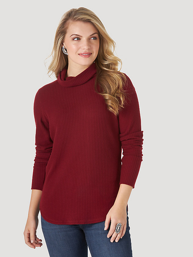 Women's Essential Long Sleeve Cowl Neck Sweater