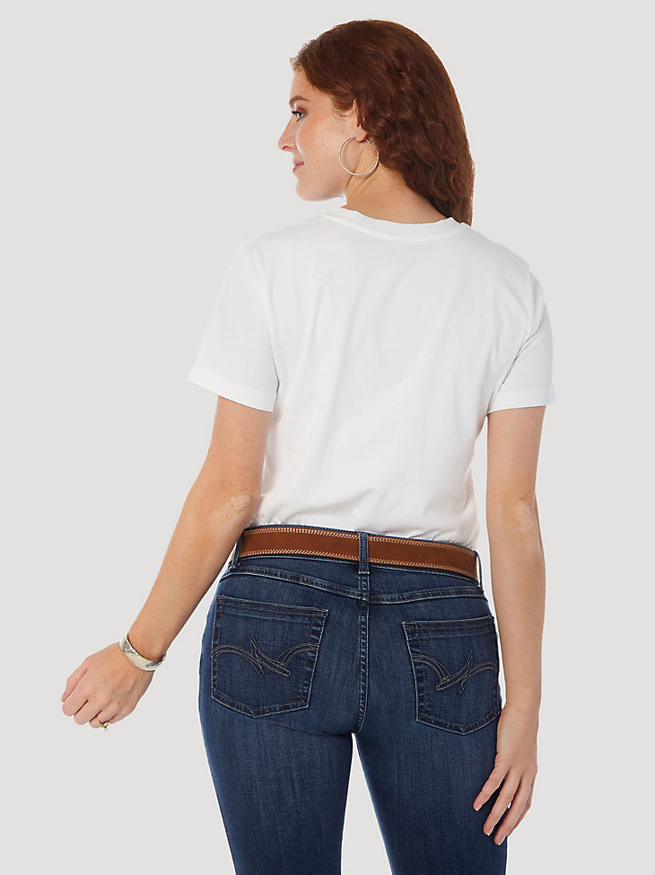 Women's Short Sleeve Slim Fit Kabel Logo Tee in Bright White alternative view 2