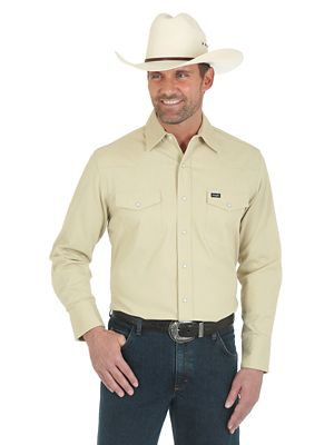 Details about   NWT Wrangler Performance Shirt Solid Tan 