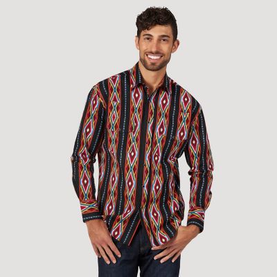 Wrangler Checotah Snap Aztec Mens Shirt