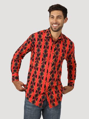 Men's Checotah® Long Sleeve Western Snap Printed Shirt, FAMILY OUTFITTING