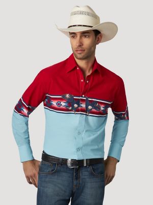 Men's Checotah® Long Sleeve Western Snap Horizontal Print Shirt | Mens ...