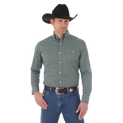 Men's Western Classic Long Sleeve Button Down Print Shirt | Wrangler®