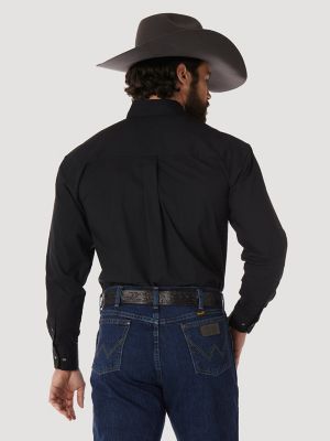 Men's George Strait Long Sleeve One Pocket Button Down Solid Shirt