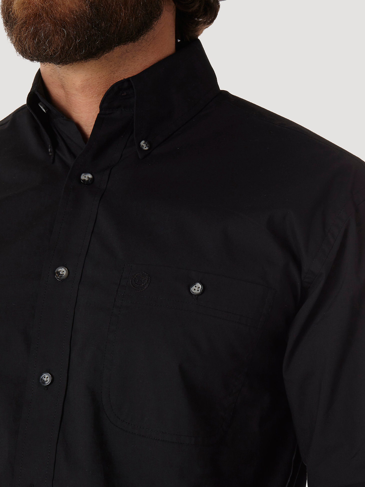 Men's George Strait Long Sleeve Button Down Solid Shirt in Black alternative view 2