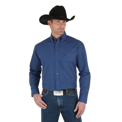 Men's George Strait Long Sleeve Button Down Print Shirt | Mens Shirts ...