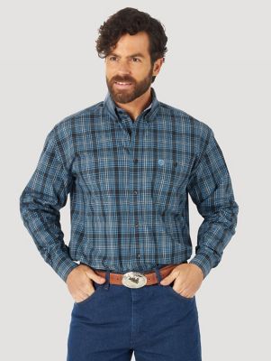 YUNY Men Long Sleeves Classic Plaid Relaxed-Fit Western Shirt Red S YUNY Men Long Sleeves Classic Plaid Relaxed-Fit Western Shirt Red S